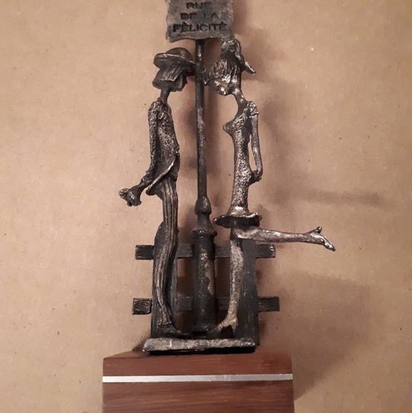 Vintage Peltro Italian Pewter Couple Figurine - Picture 5 of 7